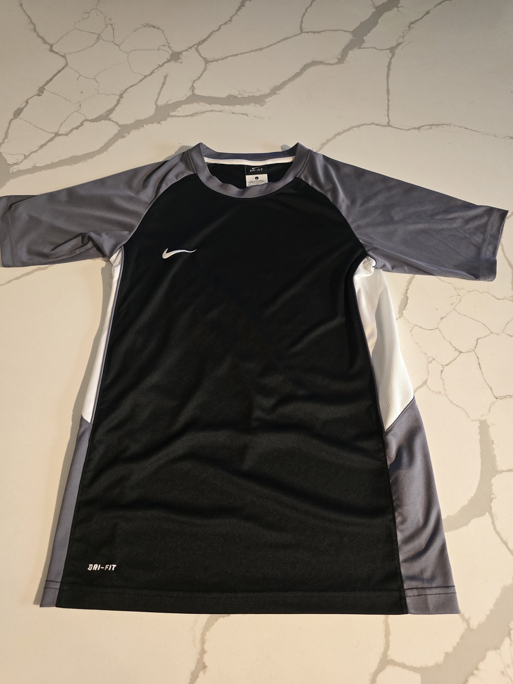 Nike Black, Gray & White Dri-FIT Short Sleeve Jersey